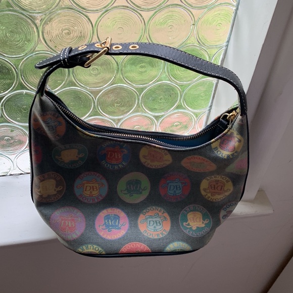 Authentic Dooney and Bourke wax coated handbag with adjustable leather strap - Picture 15 of 16